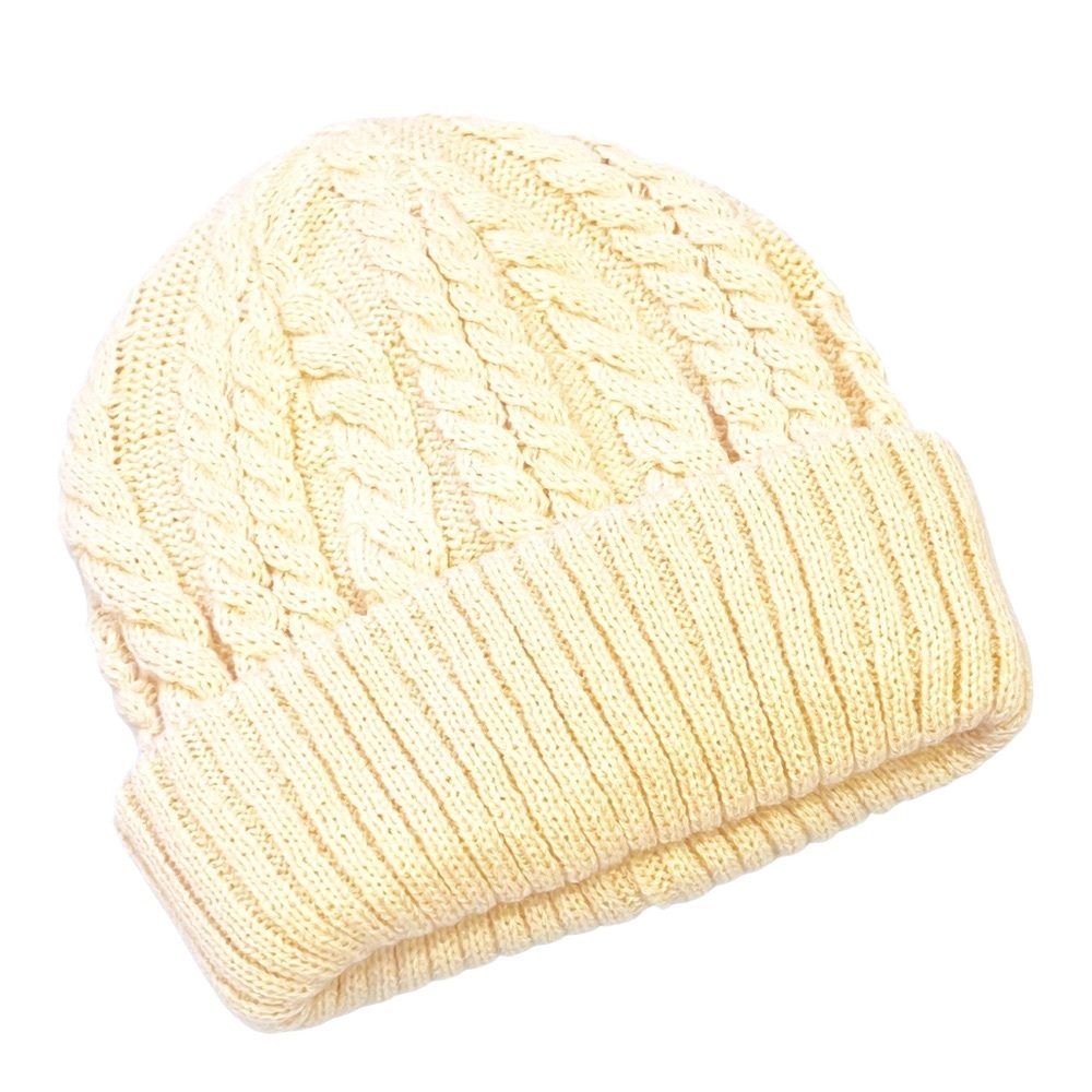 Urbancode cable knit beanie hat in cream